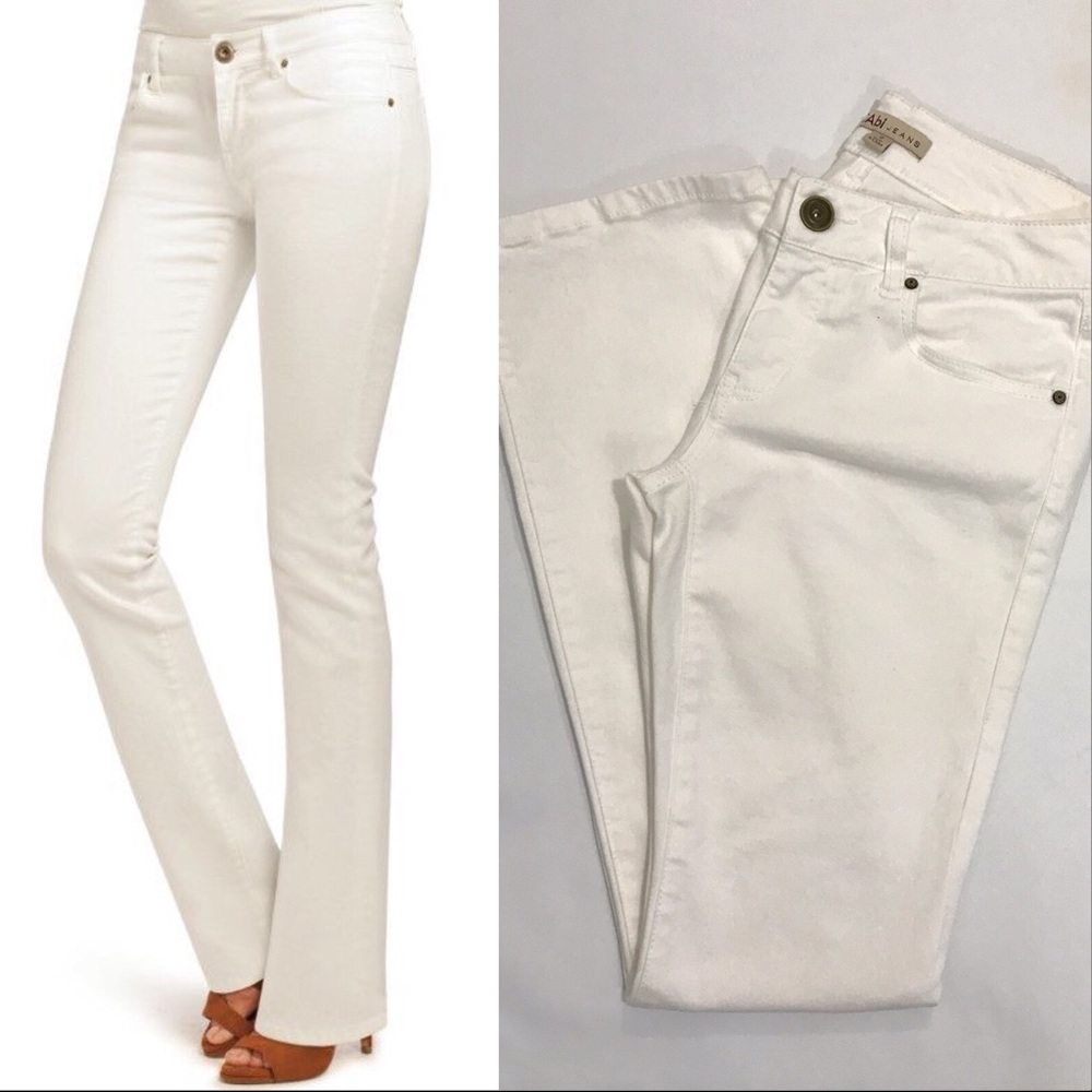 👗 Cabi Off White Baby Boot Denim